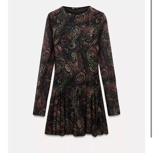 Printed Tulle Mini Dress